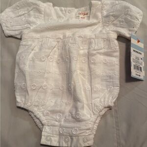 Baby Cat & Jack White Eyelet Romper – Newborn (NWT)